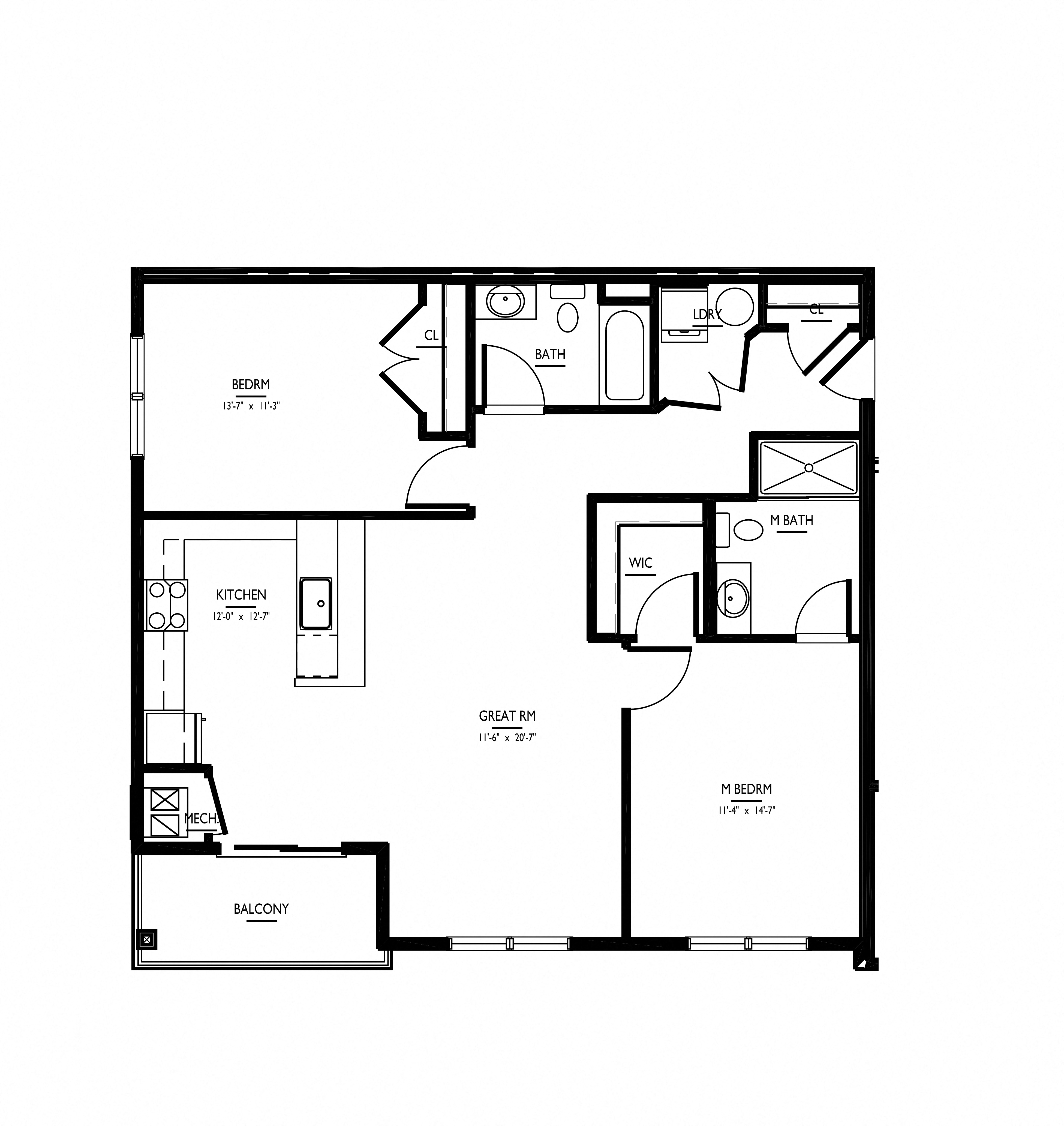 floorplan of apartment 2522